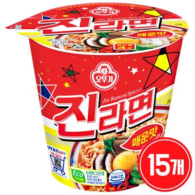 컵)오뚜기진라면매운맛소컵65g 15개