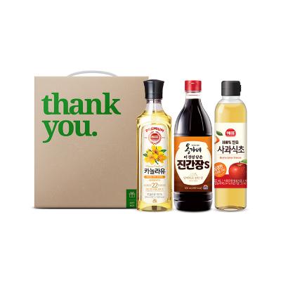 [사조해표] 알뜰 6호 (카놀라유 500ml + 진간장 500ml + 사과식초 500ml)