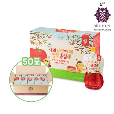 [풍기인삼공사] 사과나무아래 달콤홍삼(100㎖) -50포 / 사과와 6년근홍삼