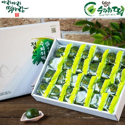 [아리아리떡사랑] 정선 (밥알)수리취 찹쌀떡 -48개 (선물용/밀봉포장)