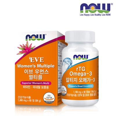 [나우푸드] 이브 우먼스 멀티플(60정)+알티지 오메가-3(90캡슐)