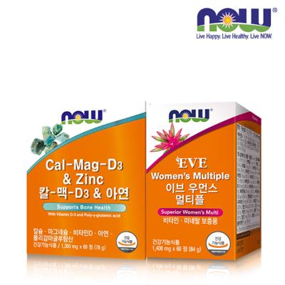 [나우푸드] 칼-맥-D3 & 아연 (60정/1개월분) + 이브 우먼스 멀티플 (60정/2개월분)