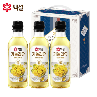 [백설] 카놀라유 500MLX3P 선물세트 식용유 기름 오일 명절 선물세트