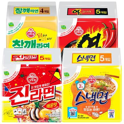 봉지) 참깨라면4개+열라면5개+진라면매운맛5개+스낵면5개