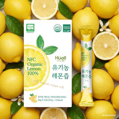 [1+1] 휴올 유기농 NFC 디톡스 100% 레몬즙 (20g x 15포 x 2개)