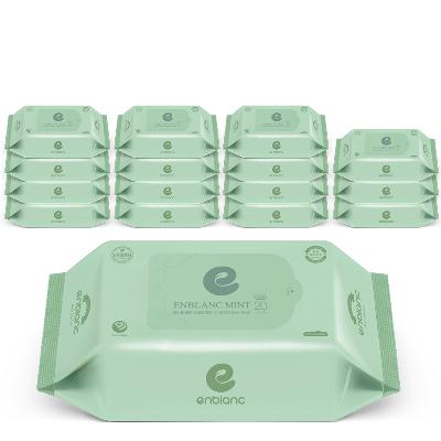 앙블랑 아기 물티슈 58평량 세이프 민트 휴대 리필 20매 8개입 x8 64팩