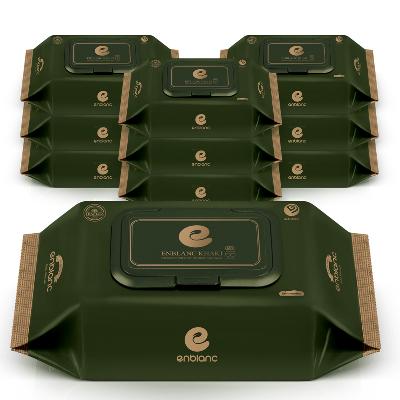 앙블랑 아기 물티슈 82평량 초고평량 세이프 카키 캡형 68매 10팩/20팩