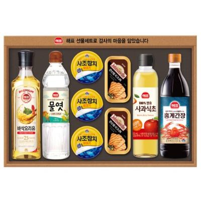 [해표] 안심특선 선물세트 V35호 명절선물세트 (식용유 물엿 식초 간장 참치 쟌슨빌)