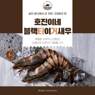 호진이네 블랙타이거새우 냉동 킹타이거새우 캠핑요리 구이 새우장 재료 용도 대용량 1팩=10마리~5팩50마리
