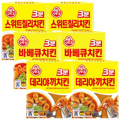 오뚜기 3분 스위트칠리치킨 2개+바베큐치킨 2개+데리야끼치킨 2개
