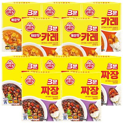 오뚜기 3분카레 매운맛 5개+오뚜기 3분짜장 5개