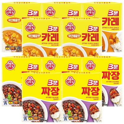 오뚜기 3분카레 약간매운맛 5개+오뚜기 3분짜장 5개