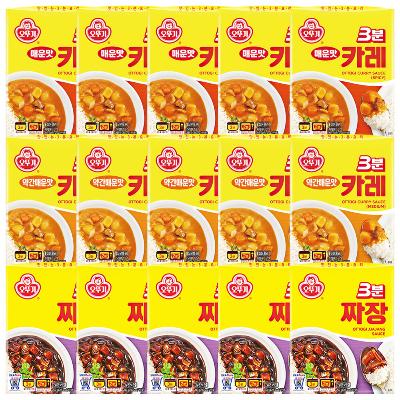 오뚜기 3분카레 매운맛 5개+약간매운맛 5개+오뚜기 3분짜장 5개