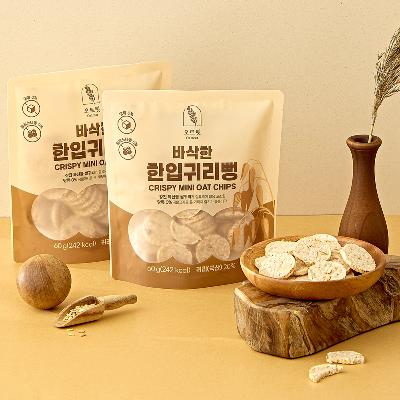 (오트릿) 바삭한 한입귀리뻥 5봉 뻥튀기 무설탕 저당 무설탕 곡물과자 아이 건강 간식