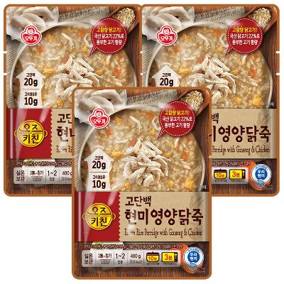 오뚜기 오즈키친 고단백 현미영양닭죽 400g x 3개