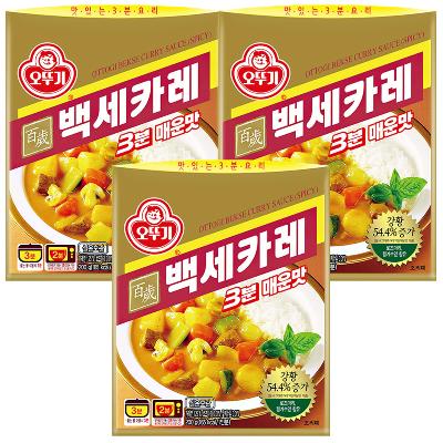 오뚜기 백세카레 3분 매운맛 200g x 3개