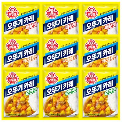 오뚜기 카레 매운맛 3개+약간매운맛 3개+순한맛 3개