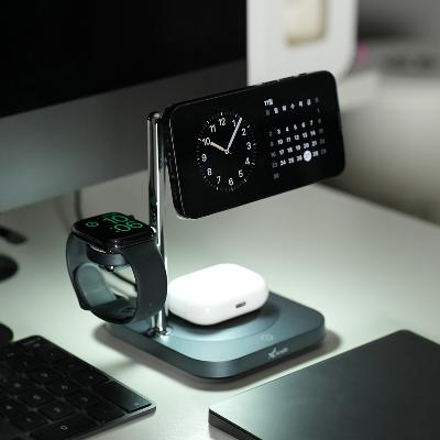 [타이탄] 4in1 무드 램프 맥세이프 갤럭시 애플 워치 충전 고속 무선충전기 X99 (색상/택1)