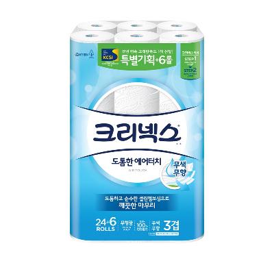 크리넥스 3겹 도톰한 에어터치 27m30롤 1팩