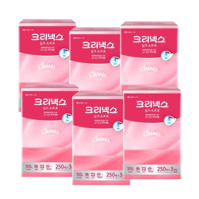 크리넥스 실크소프트 250매3입 6개