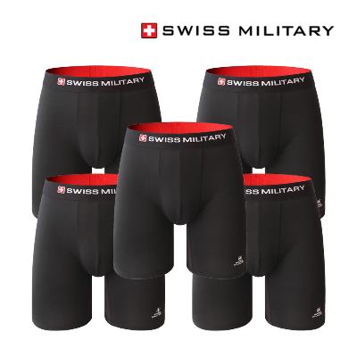 [스위스밀리터리] 남자팬티 롱 드로즈 블랙 5장 (사이즈/택1)