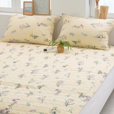 심플 와일드플라워 패턴  천연 순면 100% 미끄럼방지 침대패드 SS/Q 