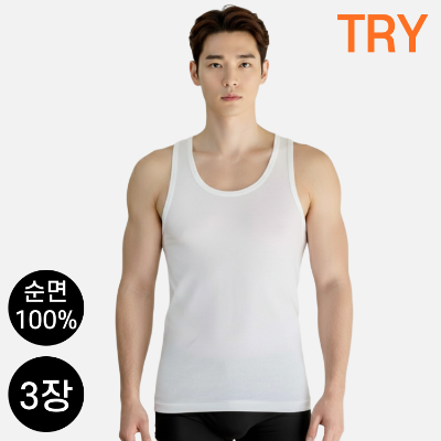 [3매] 트라이 남성 순면 런닝 남자 내의_주영상회