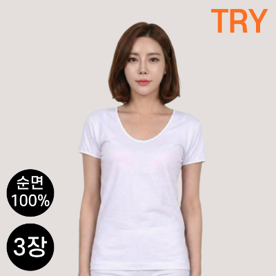 [3매] 트라이 여성 순면 반팔 런닝 여자 내의_주영상회