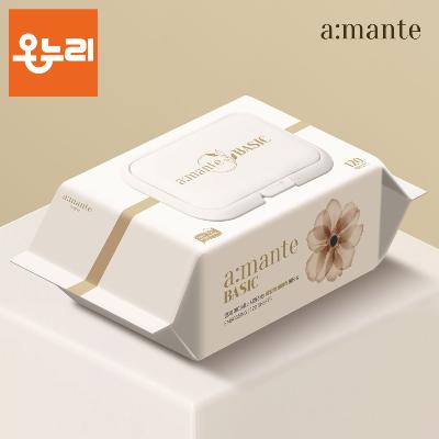 [아망떼] 물티슈 베이직 대용량 신생아 유아 아기물티슈 엠보싱 캡형 120매 10팩