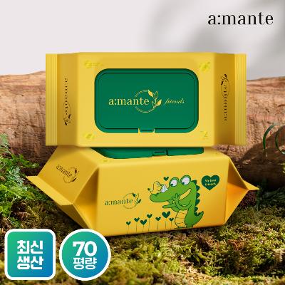 [아망떼] 프렌즈 두꺼운 프리미엄 70평량 고평량 물티슈 72매 20팩