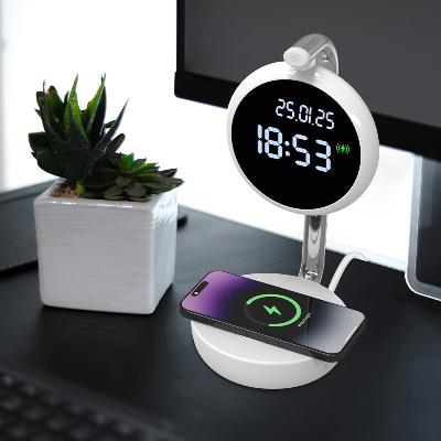 [엑스트라] WCP-320 고속무선충전 겸용 LED 탁상시계 무드등