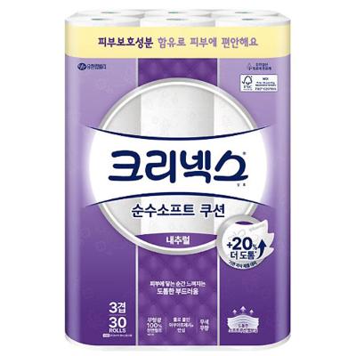 [크리넥스] 순수 소프트 쿠션 내추럴 3겹 30m 30롤