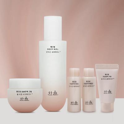 [한율] 빨간쌀 보습탄력 에센스 크림 2종 세트 주름미백 기능성화장품