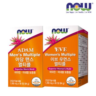 [나우푸드] 아담+이브 멀티비타민 남여성 커플세트