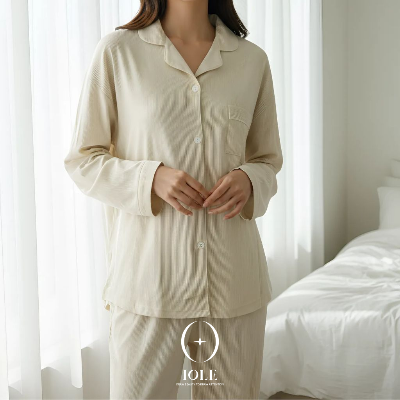 샌디브 소프트 스트라이프 라인 여성 잠옷 상하세트 데일리 홈웨어 루즈핏 파자마 원사이즈