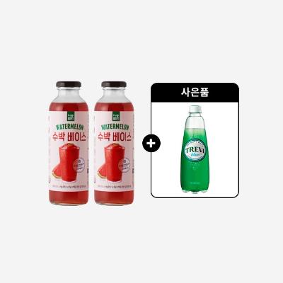 ★탄산수 증정★[다농원] 수박베이스 600gx2개+트레비 플레인 300ml(1개)