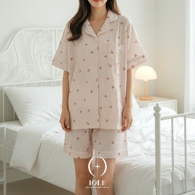 체리가든 파스텔 체크 파자마 여성잠옷 가벼운 데일리 여름 홈웨어 2컬러 구성