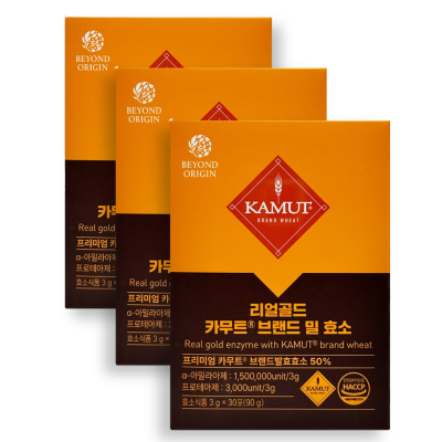 [비욘드오리진] 리얼골드 카무트 브랜드 밀 효소 3g x 30포 , 3개