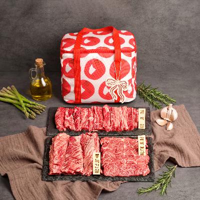 [정립한우][구이입문] 통늑간+갈비살 4종 베이직 세트 800g 선물세트