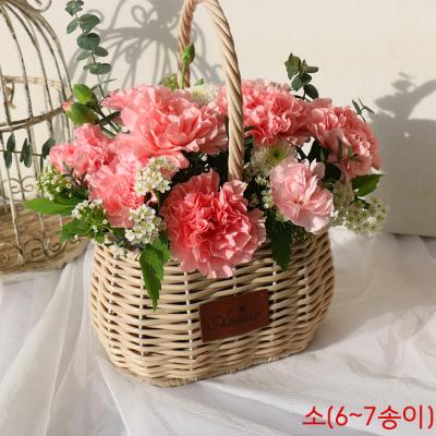 생화 꽃바구니 카네이션 -핑크(선택) ♥ 5월 6일(10시) 주문 마감 ♥