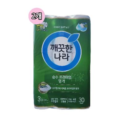 깨끗한나라 순수프리미엄 명가 화장지 30M 30롤(2개입)