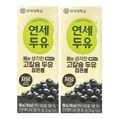 [연세우유] 연세검은콩 고칼슘 두유 190ml 24팩 저당두유