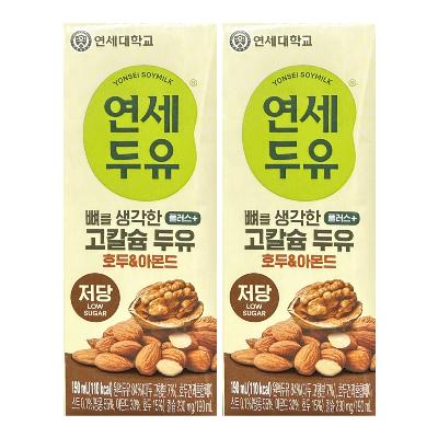 [연세유업] 연세두유 호두 아몬드 고칼슘 두유 190ml 24팩 저당두유