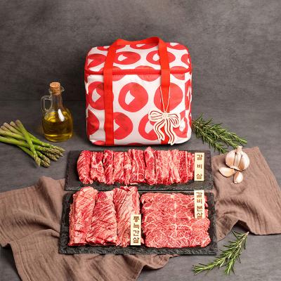 ★무료선물포장★[정립한우][구이입문] 통늑간+갈비살 4종 베이직 세트 800g 선물세트