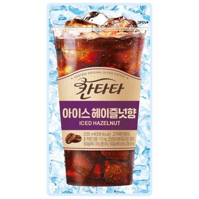 [롯데칠성] 칸타타 아이스 헤이즐넛향 230ml 10팩 파우치커피 액상 커피 편의점