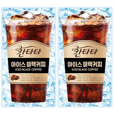 [롯데칠성] 칸타타 아이스 블랙 230ml 20팩 파우치커피 액상 커피 편의점