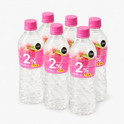 [롯데칠성음료] 2%복숭아 제로 500ml x 6개