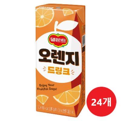 델몬트 오렌지 드링크 190ml 24팩 팩음료