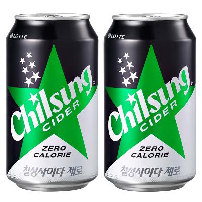 [롯데칠성] 칠성사이다 제로 355ml 48캔 뚱캔 캔음료