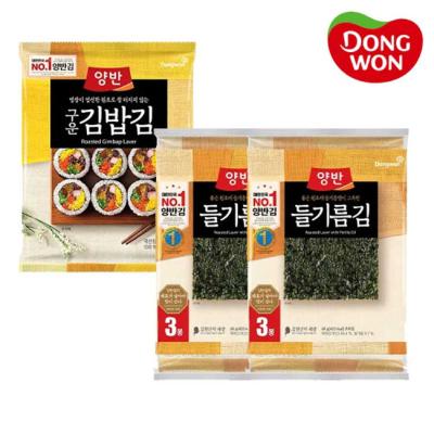 [동원] 들기름김 (5매) 6봉 (3x2)+구운김밥김 22g (10매) 1봉